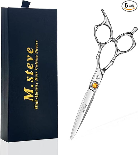 Professional Hair Cutting Scissors 6.3 Inch, VG10 Stainless Steel Barber Shears, Extremely Sharp Hairdressing Scissors for Salon & Home Use, Ambidextrous Left Right Hand