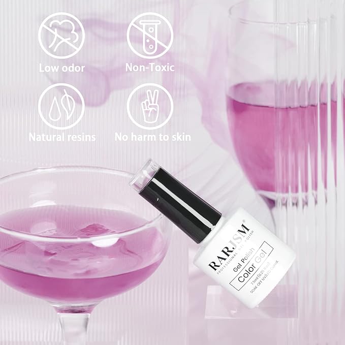 RARJSM Pearl Gel Nail Polish, Glitter Gelpolish Lavender Shimmer Mermaid Nail Gel Soak Off U V G e l for Salon Home DIY Manicure Use