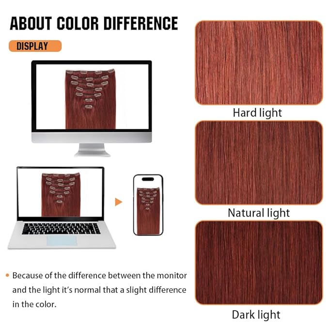 Straight Clip in Hair Extensions Real Human Hair, 7Pcs 18 Inch 105g #33 Auburn Brown Invisible Natural Soft Real Human Hair Extensions Clip ins, Double Weft Hair Extensions Real Human Hair for Women