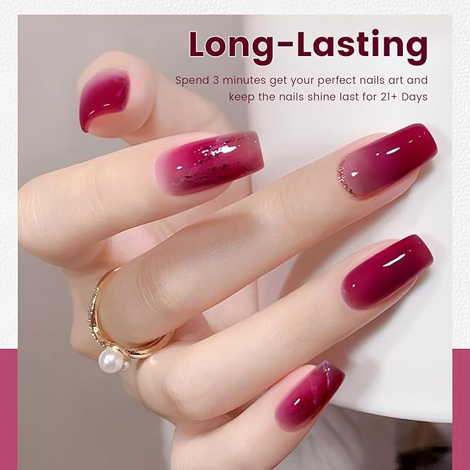 RARJSM Dark Megenta Purple Nude Gel Nail Polish Neutral Skin Tone Sheer Purple Jelly Gel Polish 15ml Single Bottle Transparent Nail Gel Polish Soak off UV LED Cured for Home Salon DIY Manicure