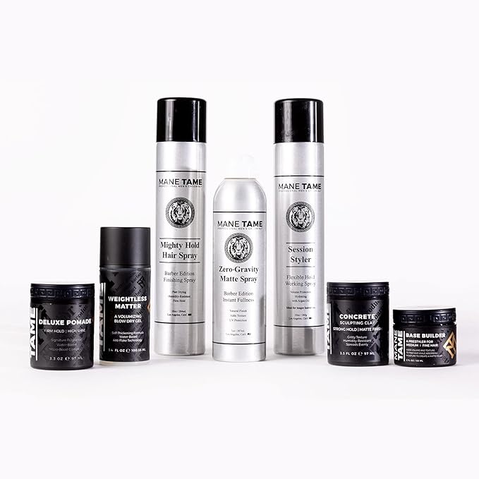 MANE TAME Session Styler Hair Spray for Men 10oz - Volume Protection, Flexible Hold, Working Spray - Best used as a Volume Booster