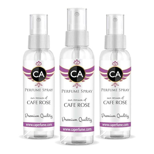 CA Perfume Impression of Cafe Rose For Women & Men Replica Version Fragrance Dupes Concentrated Long Lasting Eau de Parfum Spray Refillable Atomizer Bottle 2 Fl Oz/60ml-X3