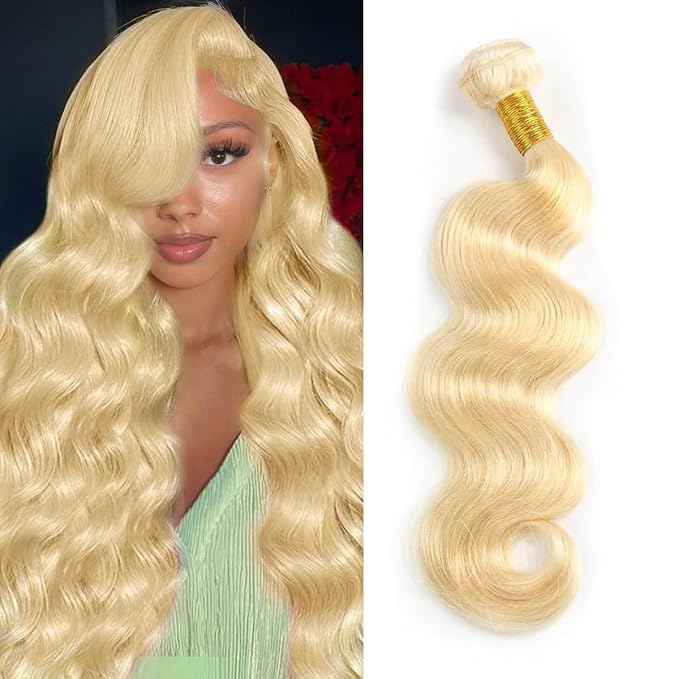 613 Body Wave Human Hair Blonde Bundle 16 Inch 100% Unprocessed 12A Grade Brazilian Virgin Hair Extensions Silky and Soft No Shedding Multipurpose 100g