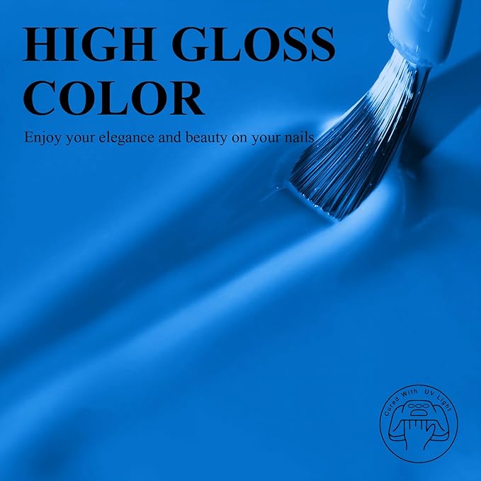 Imtiti Bright Blue Gel Nail Polish, 1Pcs Blue Soak Off UV LED Gel Polish, Long Lasting, Nail Art Manicure Salon DIY at Home for Spring and Summer (0.34 Fl Oz-991)