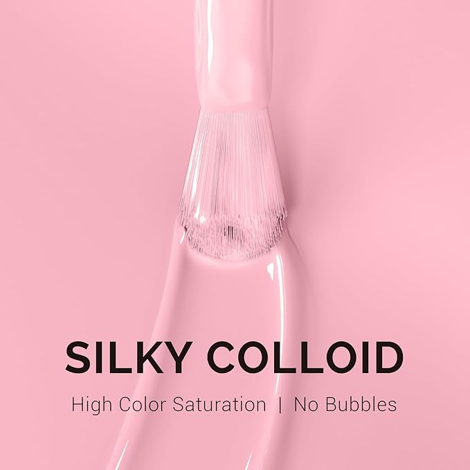 MelodySusie 0.5fl oz Peachy Pink Gel Nail Polish, Nails Soak Off UV LED Baby Pink Gel Polish Gift for Women Nail Art Manicure Salon DIY Nail Design Decoration at Home-A2606