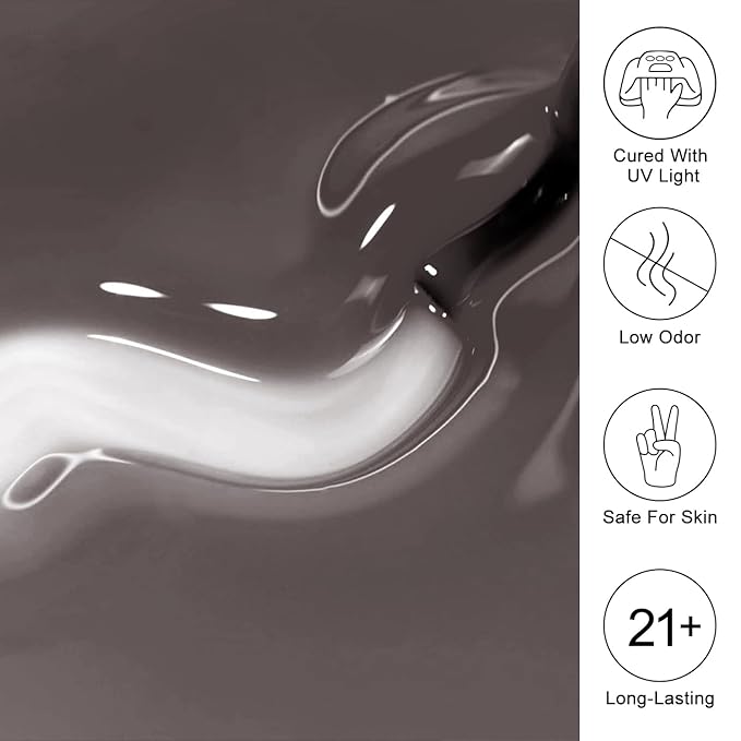 Imtiti Black Jelly Gel Nail Polish, Sheer Translucent UV Gel Polish for Nail Art Soak off UV Led 10ML