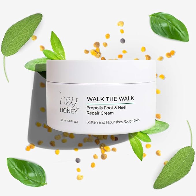 Hey Honey Skincare Hands & Feet Haydration Treatment Gift Set | Spa Grade Home Treatment For Extremely Dry Skin | Instant Relief For Cracked Elbows, Feet and Heels | 7.5 Oz