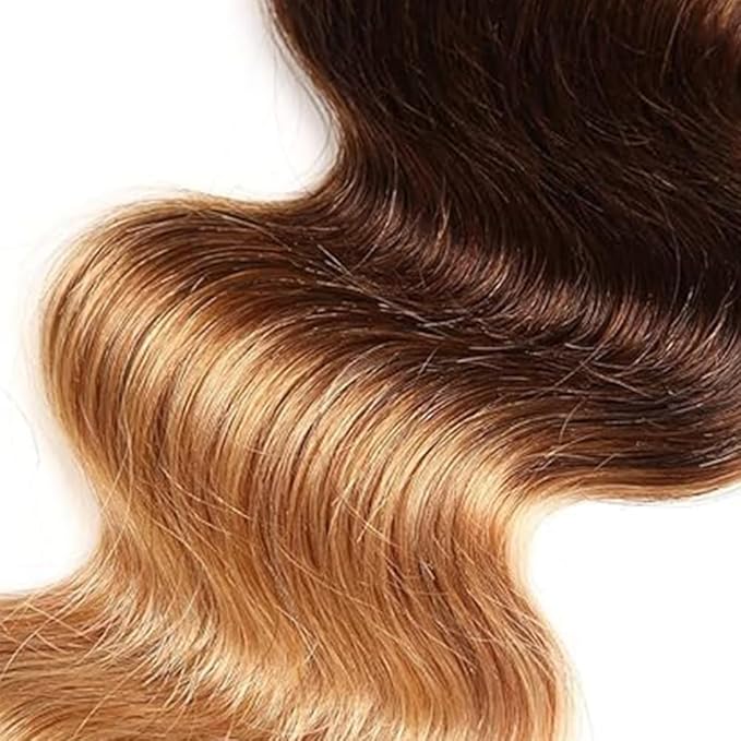 t1b/4/27 Bundle Ombre Body Wave Human Hair Bundles Brazilian Virgin Remy Hair 3 Bundles 28 30 32 Inch Black and Blonde Bundle Human Hair