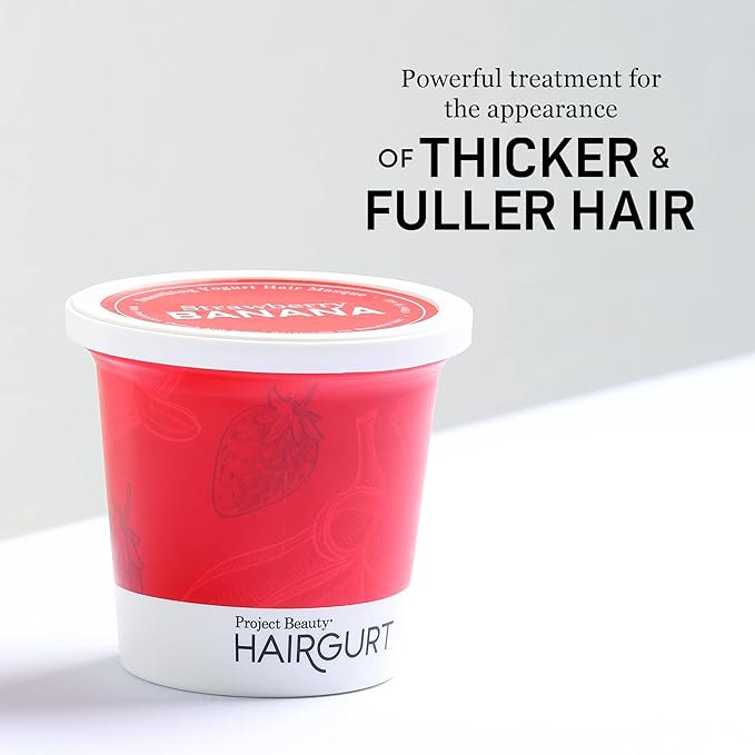 Strawberry Banana Smoothing Hair Mask for Color-Treated and Extremely Dry Damaged Hair - Professional Deep Conditioning Treatment - Intense Hydration - Frizz Control - Sulfate-Free - 6 oz