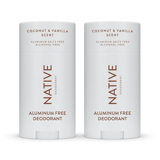 Native Deodorant Contains Naturally Derived Ingredients, 72 Hour Odor Control | Deodorant for Women and Men, Aluminum Free with Baking Soda, Coconut Oil and Shea Butter | Coconut & Vanilla, 2-Pack