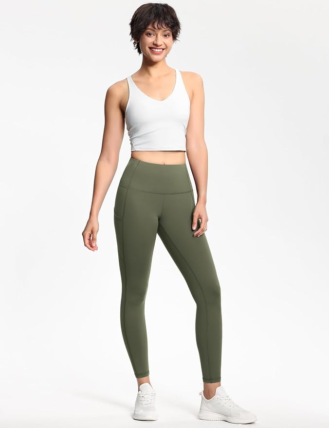THE GYM PEOPLE Thick High Waist Yoga Pants with Pockets, Tummy Control Workout Running Yoga Leggings for Women
