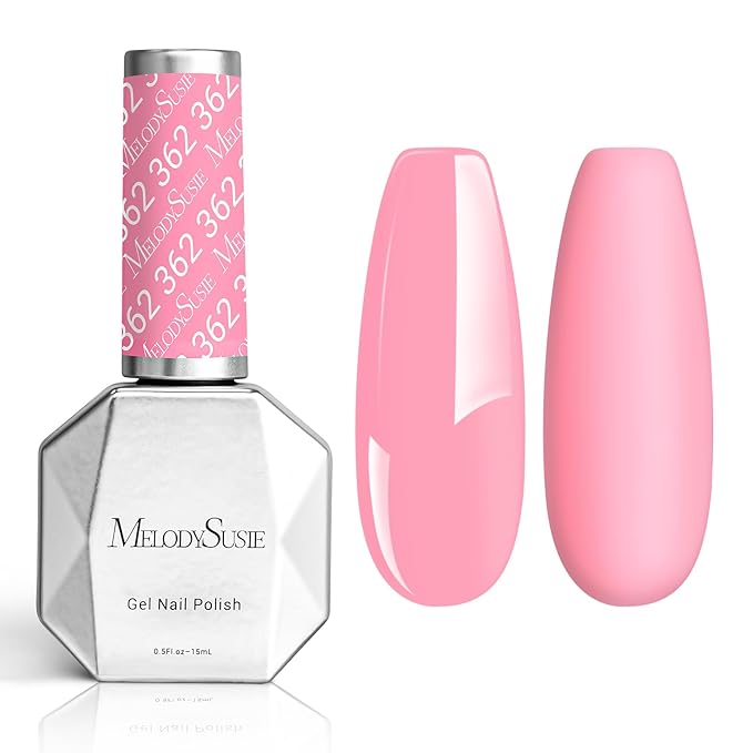 MelodySusie Thick Milky Pink Gel Nail Polish,0.5fl oz Soak Off UV LED Light Pink Gel Polish Christmas Gift for Women Nail Art Manicure Salon DIY Nail Design Decoration at Home-362