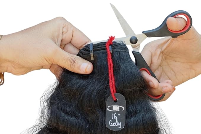 IDM Raw Indian Hair Weft Bundles, Natural Soft Curly, 100% Human Hair (16" 18" 20" 3Bundles Curly)
