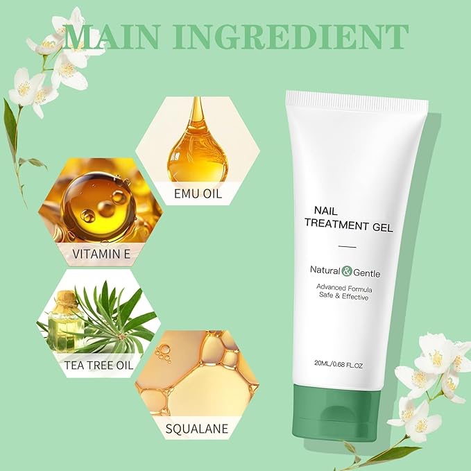 2Pcs Natural Nail Repair Gel, Nail Growth Repair Cream, Multi Purpose Nail Repair Foot Care Cream.