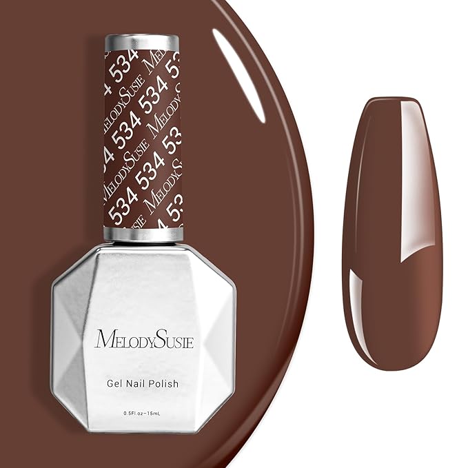 MelodySusie Americano Brown Gel Nail Polish,0.5fl oz Nails Soak Off UV LED Caramel Brown Gel Polish Gift for Women Nail Art Manicure Salon DIY Nail Design Decoration at Home-534-A2205