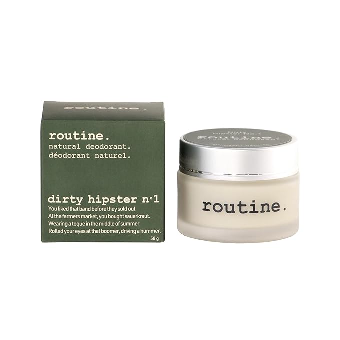 Routine ROUTINE Aluminum Free Natural Deodorant for Women and Men, Antiperspirant Deodorant for sensitive skin 58g Patchouli, Patchouley & Patchoulé (DIRTY HIPSTER NO. 1 Jar)