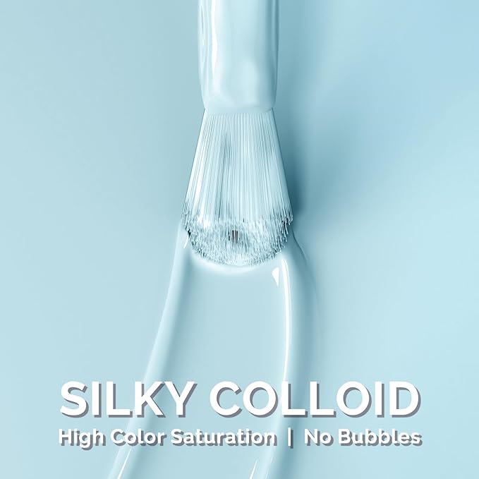 MelodySusie Bright Blue Gel Nail Polish,0.5fl oz Soak Off UV LED Pastel Blue Gel Polish Gift for Women Nail Art Manicure Salon DIY Nail Design Decoration at Home-1750-A2110