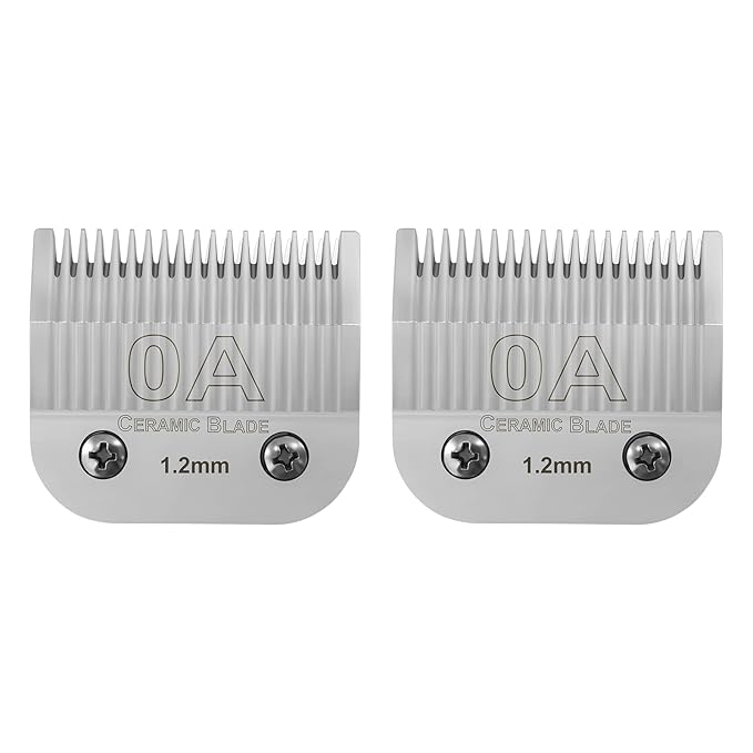 0A Detachable Replacement Ceramic Blades Set,Cut Length 3/64-Inch,compatible with Andis/oster Classic 76/Star-Teq/Power-Teq/A5 Clipper (2 Pack)