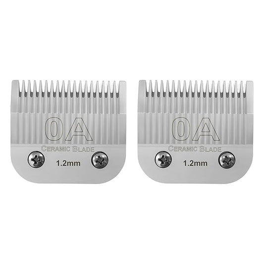 0A Detachable Replacement Ceramic Blades Set,Cut Length 3/64-Inch,compatible with Andis/oster Classic 76/Star-Teq/Power-Teq/A5 Clipper (2 Pack)