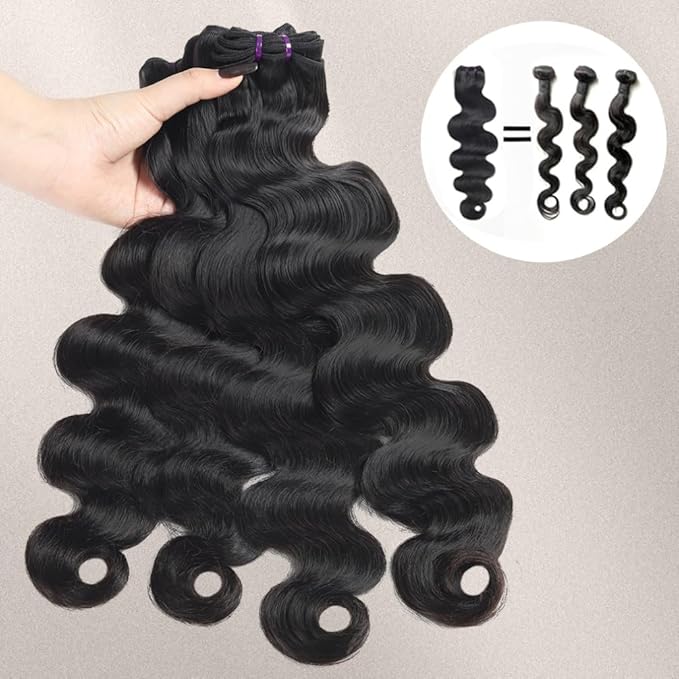 Human Hair Body Wave Bundles 14 16 18 20 Inch 100% Unprocessed Vietnamese Virgin Human Hair 16A Grade Body Wave Bundles Double Weft Raw Hair Extensions for Women Natural Color