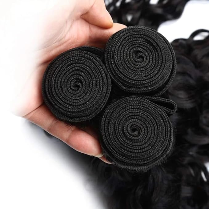 28 30 32 inch Wet and Wavy Bundles Human Hair Water Wave Bundles #1B Human Hair Bundle Natural Black Color Double Weft 300g