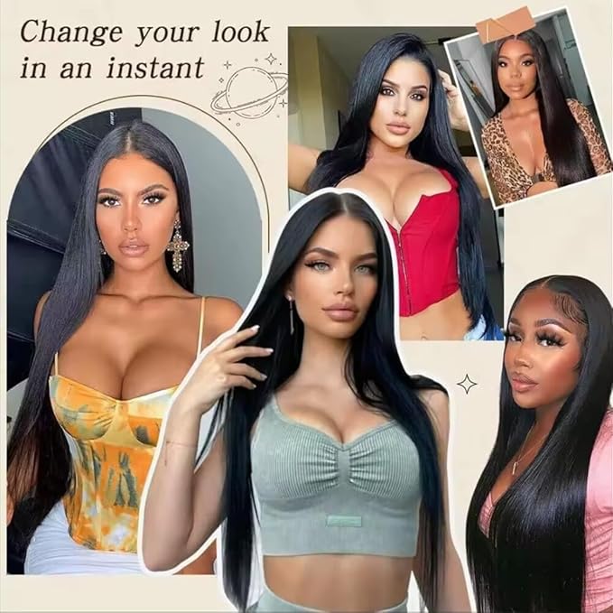 13x6 Lace Front Wigs Human Hair Straight Lace Frontal Wigs Pre Plucked with Baby Hair 12A Glueless Frontal Wigs for Black Women 24inch