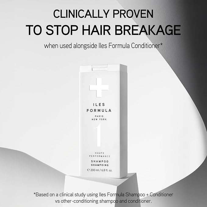 ILES FORMULA Haute Performance Shampoo and Conditioner Duo - Deep Cleanse, Detangles, Stops Hair Breakage & Transforms Damaged Hair + Color & Extension Safe (200ML Each)