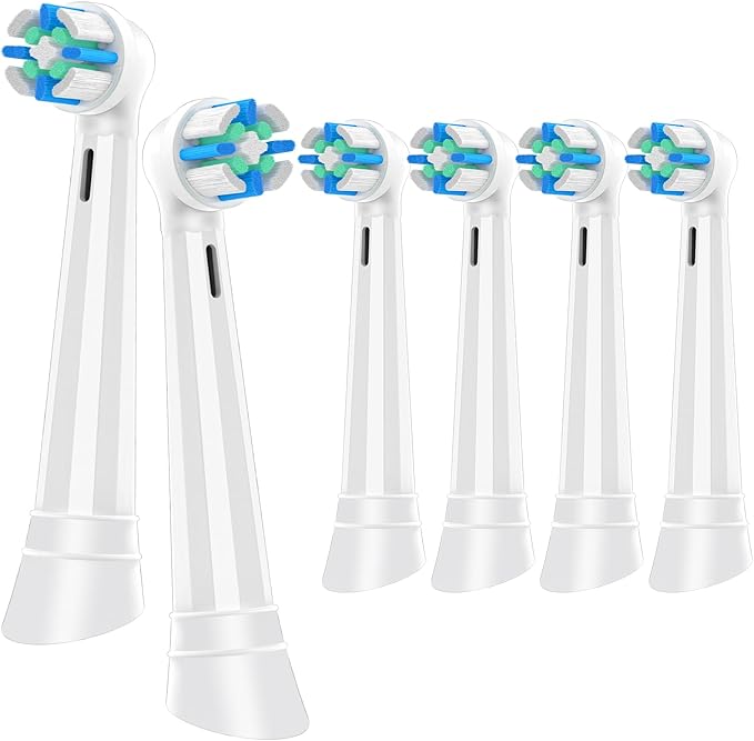 iO Replacement Heads Compatible with Oral B iO Electric Toothbrush,Compatible with Oral B iO Series 2/3/4/5/6/7/8/9/10,Premium Bristles for Deep Cleaning&Gentle Care,White,6PCS
