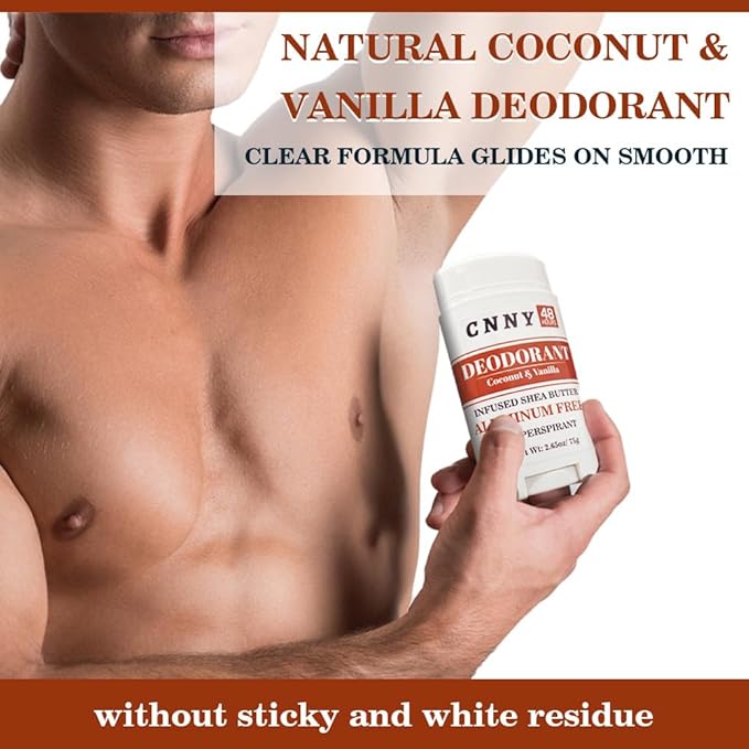 CNNY Coconut & Vanilla Deodorant for Women & Men, 48-Hour Odor & Sweat Protection, Moisturizing Formula and Antiperspirant for Skin 75g