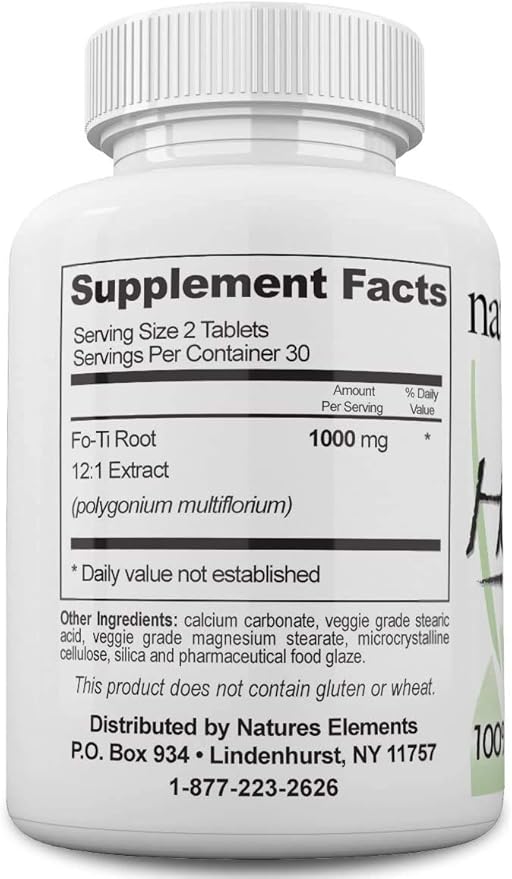 He Shou Wu – 3 Pack – 12:1 High-Potency Prepared Fo-Ti Root Extract – 1000mg per Serving – 180 Tablets – Traditional Chinese Herb for Hair Growth & Gray Hair – Non-GMO, Gluten-Free