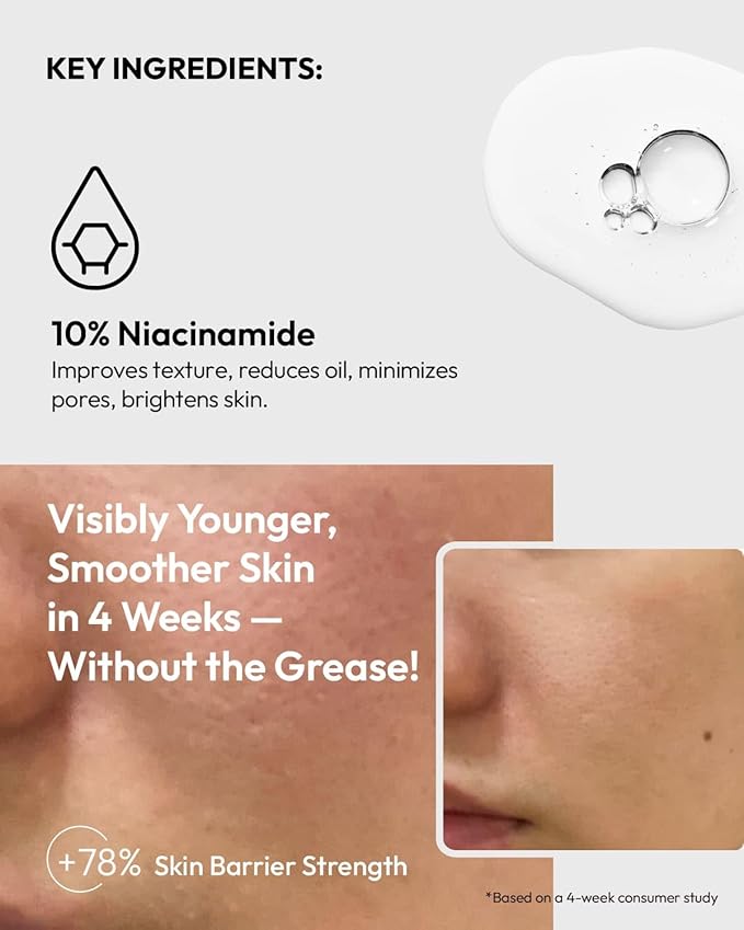 Niacinamide 10% + Matrixyl 3000 2% Serum - Minimizes Pores, Fights Wrinkles & Controls Oil, Multi-Action Anti-Aging Skincare Serum for Face - 1 Fl Oz / 30ml