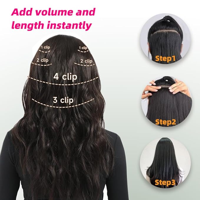 Straight Clip in Hair Extensions Real Human Hair, 7Pcs 12 Inch 80g Burgundy Red Invisible Natural Soft Remy Human Hair Extension Clip ins, Double Weft Hair Extensions Real Human Hair for Women