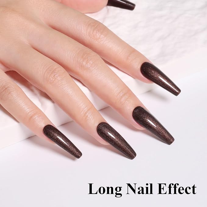 10ml Hema Free Glitter Gel Nail Polish Soak Off Long Lasting Brown Gel Polish Salon DIY at Home Gift for Women 1Pcs