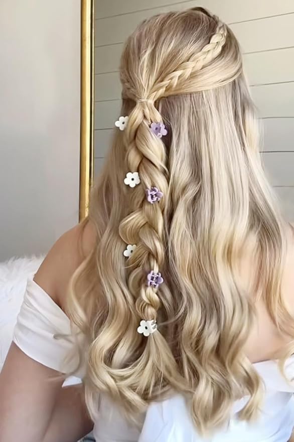 Small Flower Hair Clips 100PCS, Mini Hair Clips Baby Claw Clips Cute Jaw Clips Hair Pins Hair Barrettes Toddler Hair Accessories for Women Girls Kids Teens
