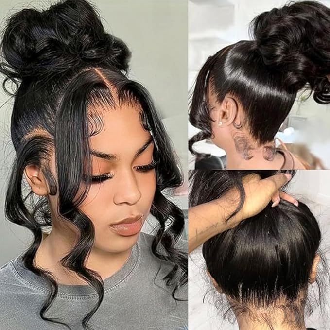 360 Lace Front Wig Human Hair 220% Density Body Wave HD Brazilian Virgin Full Lace Wig for Women 30 Inch Pre Plucked With Baby Hair Natural Color