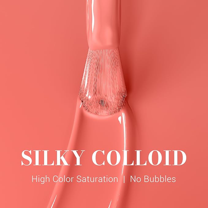MelodySusie Pink Gel Nail Polish, 0.5 fl oz Soak Off UV LED Pink Orange Gel Polish Gift for Women Nail Art Manicure Salon DIY Nail Design Decoration at Home-1660
