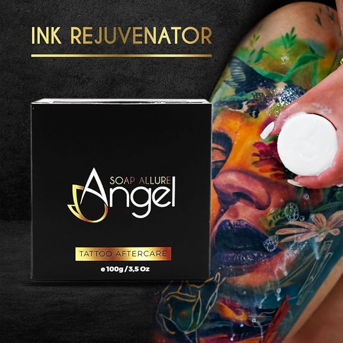 Tattoo Aftercare - Organic Cleansing Soap Bar - Vegan Soap Bar for Tattoos, Piercings, and PMU, Neutral Soap with Aloe, Dragons Blood and Centella Asiatica (Pack of 2)