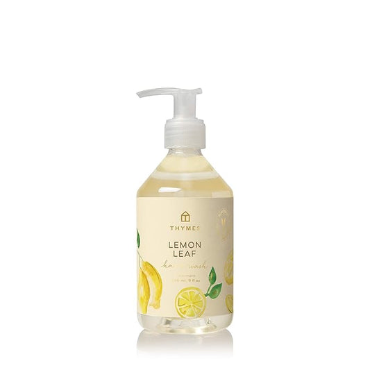 Thymes Hand Wash - Moisturizing Hand Soap Dispenser with Pump - Skin Care - Hydrating Liquid Soap Scented with Notes of Dewy Leaves, Lily of the Valley, Lemon Verbena, & Bergamot (Lemon Leaf, 9 fl oz)