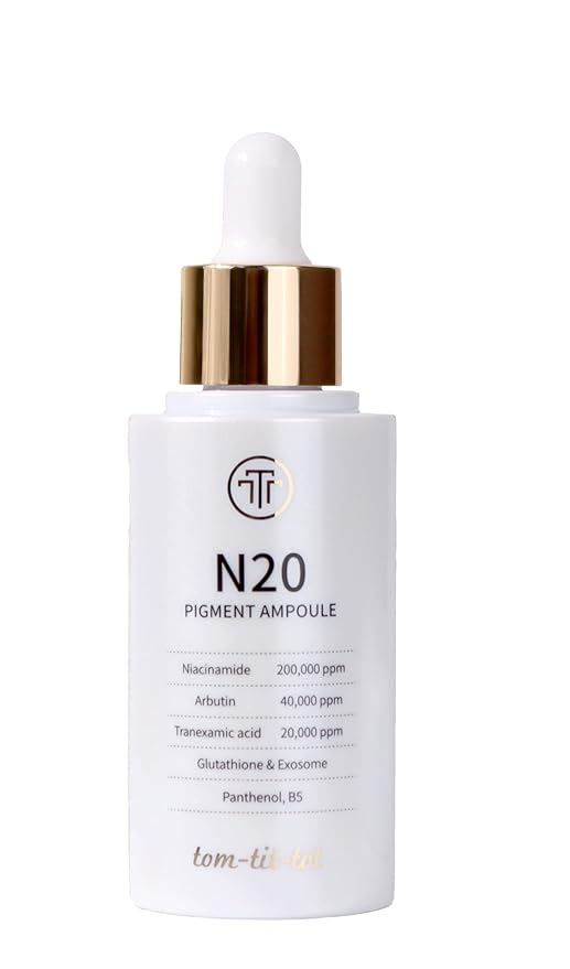tom-tit-tot N20 Pigment Ampoule - Brightening and Moisturizing, Care for Sensitive Skin, Niacinamide, CICA, Arbutin and Tranexamic Acid, Korean Premium Skin Care (50ml / 1.69 fl.oz)