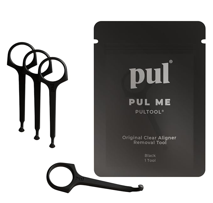PUL Pack of 4 Reusable Clear Aligner Removal Tool — Compatible with Invisalign, Removable Braces, Retainers & Trays – Easy-to-Use Device Remover, Dental & Oral Hygiene Care Product – Black