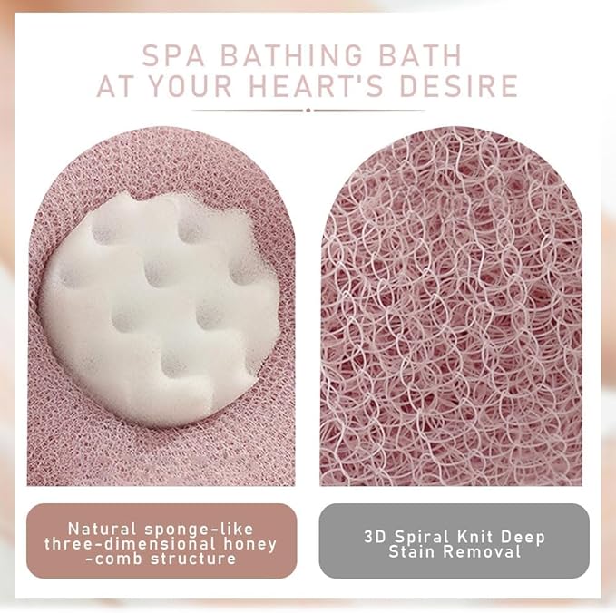 2-in-1 Sunflower Bath Ball, 2025 Upgraded Super Soft Sunflower Suction Cup Bath Ball Exfoliating Sponge Cleaning Brush, Sponge Mesh Pouf Shower Ball for Women Men Shower (Pink+White)