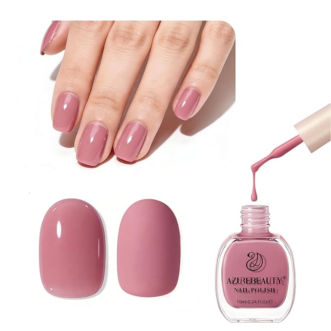 AZUREBEAUTY Nail Polish, Hazy Rose Quick Dry Nail Lacquer Natural Strengthening Treatment Kit DIY Salon at Home Women Gifts 0.34 fl oz