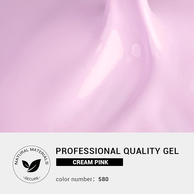 MelodySusie Thick Milky Pink Gel Nail Polish,0.5fl oz Soak Off UV LED Creamy Pink Gel Polish Gift for Women Nail Art Manicure Salon DIY Nail Design Decoration at Home-580