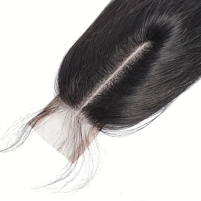 Lace Closure 2x6 HD Straight Lace Closure Human Hair 14 Inch Brazilian Virgin Hair Free Part 100% Human Hair Extensions for Black Women Pre Plucked Natural Color