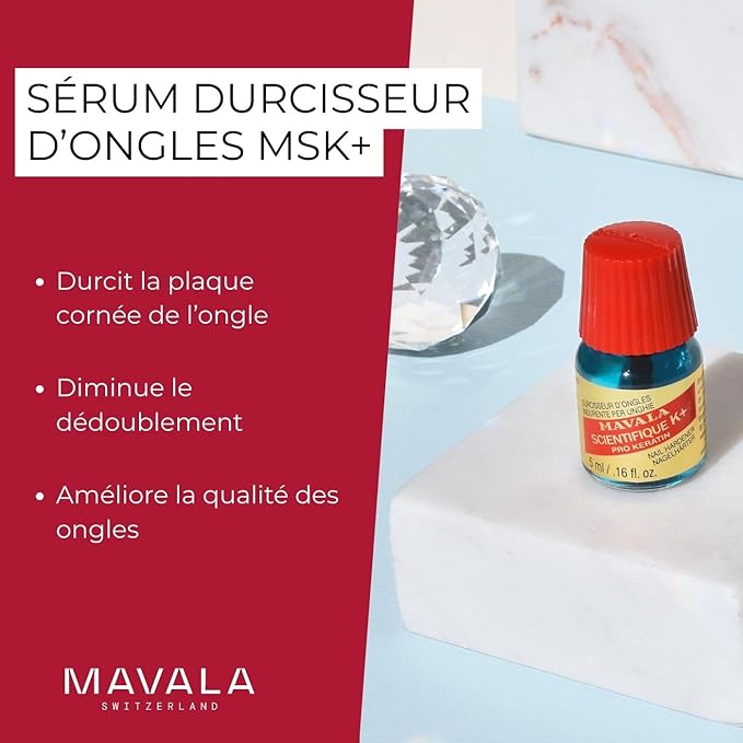 MAVALA Scientifique K+ Keratin Hardener Strengthener | Protect Nails | Avoid Breaking and Splitting | Supports Natural Keratinization | Multi-color, 0.16 Fl Oz
