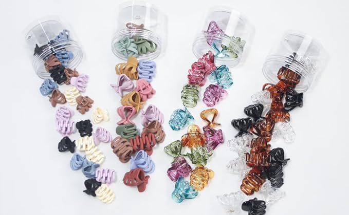 4cm Claw Clips Medium Small Octopus Hair Clips, 9 Pcs Colorful Small Plastic Claw Clips Durable Non-slip for Women and Girls Styling Short Long Curlys Hair.