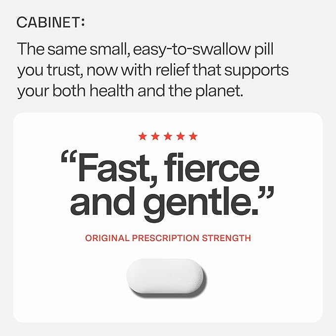 Cabinet: 500mg Acetaminophen for Headache Relief, Toothaches, Sore Throat, and Fever Reducer, Includes 1 Refillable Medicine Jar, 120 Tablets Refillable Glass Jar - w/Travel Tin