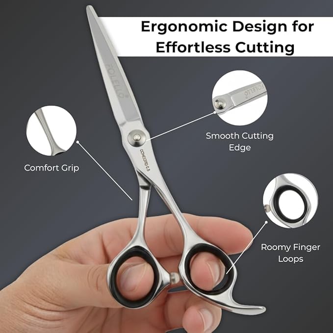 Hair Cutting Scissor – 5.5" 440C Japan Stainless Steel with Sword Blade and Ball Bearing Tension Screw – Grooming Tool for Men and Women