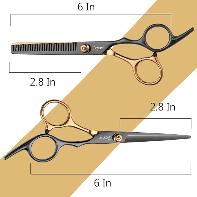 Hair Scissors Barber Shears Set, Fcysy Professional Hair Cutting Kit, Haircut Thinning Shears for Haircutting, Hairdresser Trimming Scissors Tools for Men Women Pet