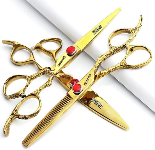 6/7/8 inch Cutting Thinning Styling Tool Rainbow Hair Scissors Professional Hairdresser Hairdresser Scissors Set (6-inch 3pc-B)